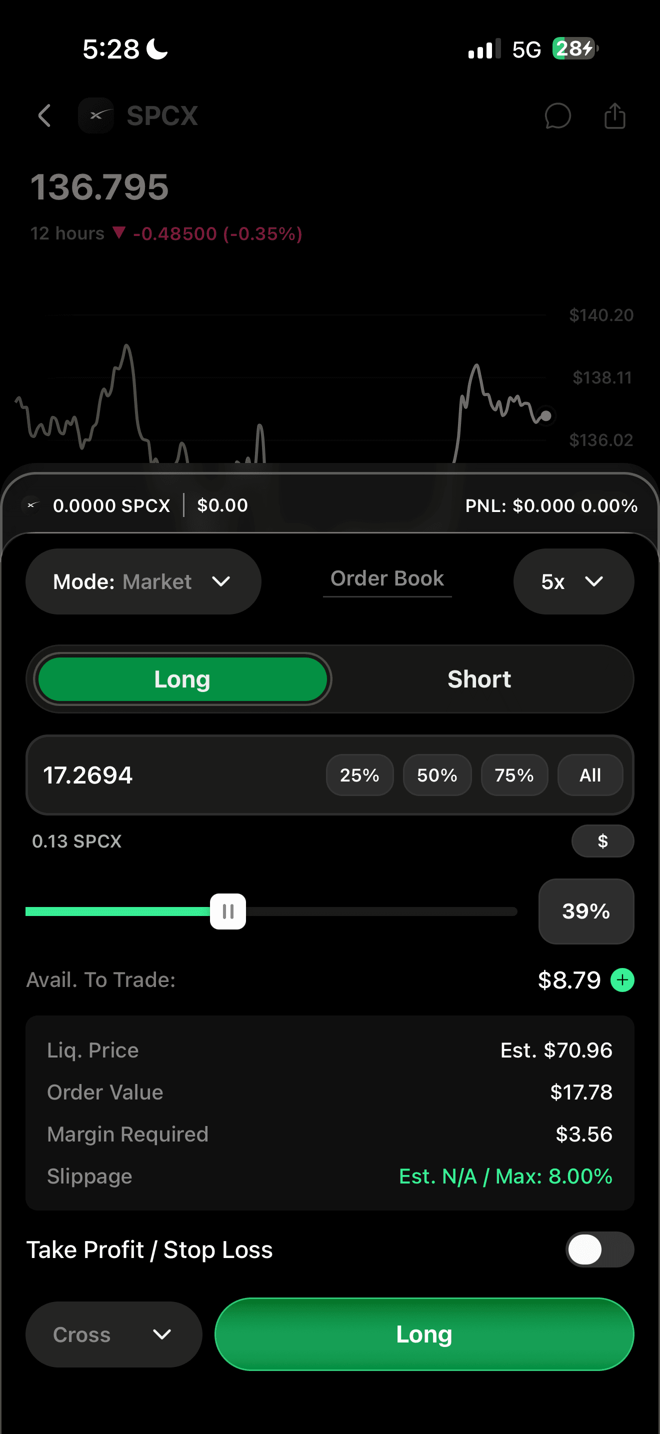 Hype Hyperliquid perpetuals trading screen